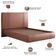 Cama Casal Flutuante Com Cabeceira 140cm Astra S04 Couríssimo Telha - Lyam Decor