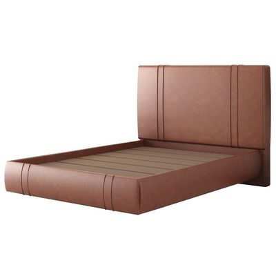 Cama Casal Flutuante Com Cabeceira 140cm Astra S04 Couríssimo Telha - Lyam Decor