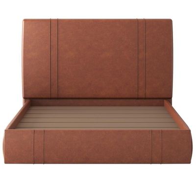 Cama Casal Flutuante Com Cabeceira 140cm Astra S04 Couríssimo Telha - Lyam Decor