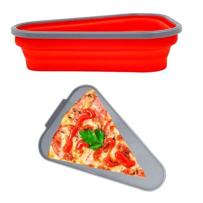 Pote Expansível Armazenar Pizza Silicone Separador 5 Fatias Vermelho