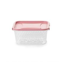 Pote Quadrado Com Trava 1l - Bpa Free Rosa