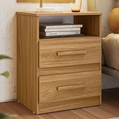 Mesa De Cabeceira Apolo 2 Gavetas 46 Cm Freijo Moval Freijo