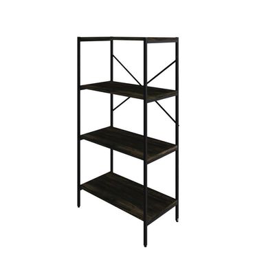 Estante Com 4 Prateleiras 118x60x33cm Tub TUEH1164 Carvalho Dark Est.preta
