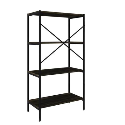 Estante Com 4 Prateleiras 118x60x33cm Tub TUEH1164 Carvalho Dark Est.preta