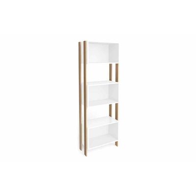 Estante para Sala RT3093 c/ 3 Nichos Rustico/Branco - Movelbento