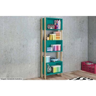 Estante para Sala RT3093 c/ 3 Nichos Rustico/Branco - Movelbento