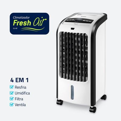 Climatizador Flash Air Mondial Branco e Preto 80W CL-03 110