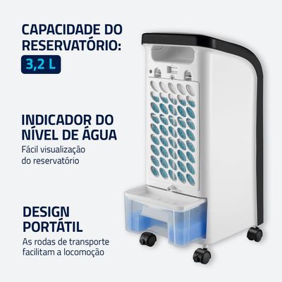Climatizador Flash Air Mondial Branco e Preto 80W CL-03 110