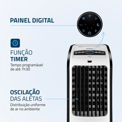 Climatizador Flash Air Mondial Branco e Preto 80W CL-03 110