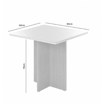 Mesa Robusta 90x90 4 Cadeiras Horizonte Jcm Cinamomo/off