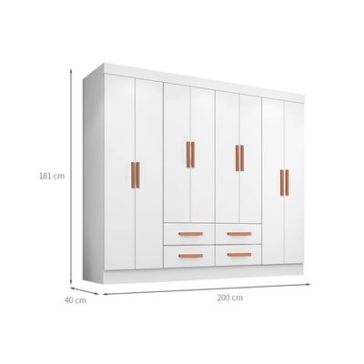 Guarda-Roupa Casal Lite 8 Portas 4 Gavetas Branco