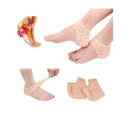Par Meia Silicone Anti Rachadura Calcanhar Hidratante Protetor Ortopédica