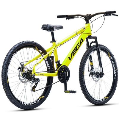 Bicicleta Tipo Vikingx Vega Psico Aro 26 21 Vel Freio Disco Amarelo Neon