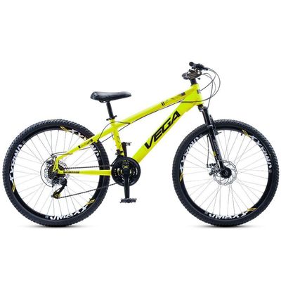 Bicicleta Tipo Vikingx Vega Psico Aro 26 21 Vel Freio Disco Amarelo Neon