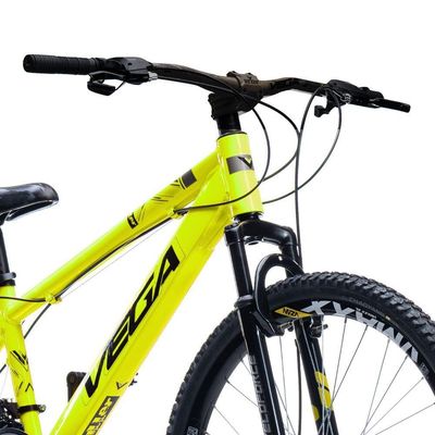 Bicicleta Tipo Vikingx Vega Psico Aro 26 21 Vel Freio Disco Amarelo Neon