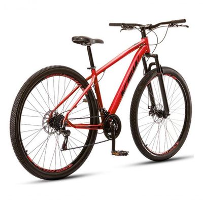 Bicicleta Aro 29 Ksw 24 Vel Shimano Alumínio Freio Disco Xlt100 Mtb Vermelho Ferrari 19