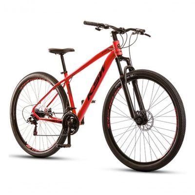 Bicicleta Aro 29 Ksw 21 Vel Shimano Alumínio Freio Disco Xlt100 Mtb Vermelho Ferrari 19