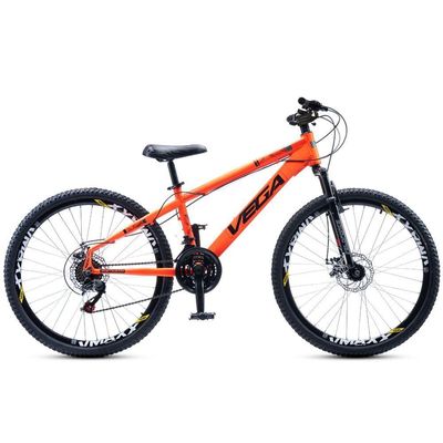 Bicicleta Tipo Vikingx Vega Psico Aro 26 21 Vel Freio Disco Laranja Neon