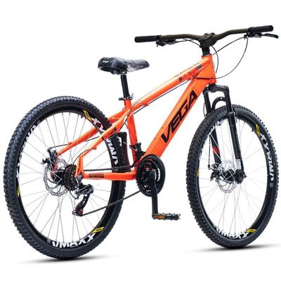 Bicicleta Tipo Vikingx Vega Psico Aro 26 21 Vel Freio Disco Laranja Neon