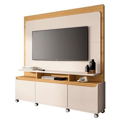 Estante Home Theater Quantum E Mesa De Centro Cadenza Off White Cinamomo - Hb Móveis