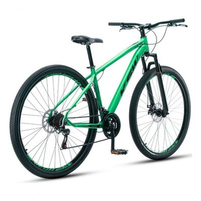 Bicicleta Aro 29 Ksw 24 Vel Shimano Alumínio Freio Disco Xlt100 Mtb Verde 21