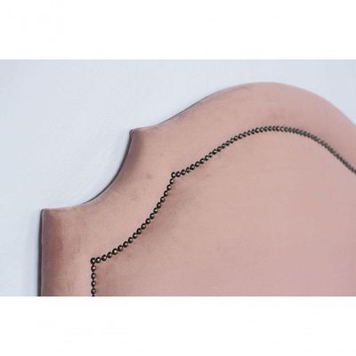 Cabeceira Solteiro Provençal Luxo 90X60 Rosê Tachas Fumê