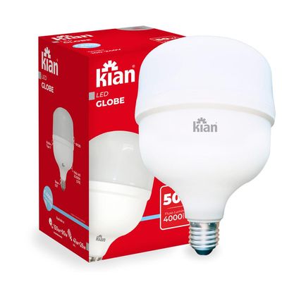 Lâmpada Led 50W Globe Kian Branca Bivolt Bivolt