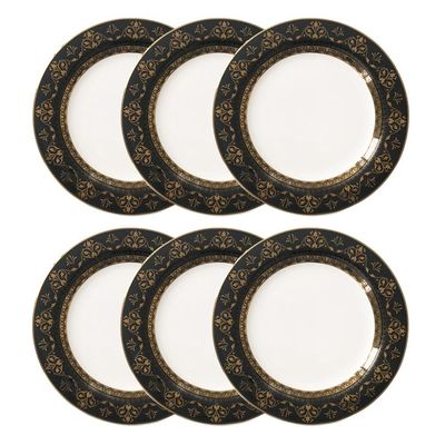 Jogo de pratos rasos em porcelana Strauss Queen 28cm 6 peças