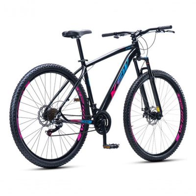 Bicicleta Aro 29 Ksw 24 Vel Alumínio Freio Disco Xlt100 Mtb Preto/rosa/azul 15