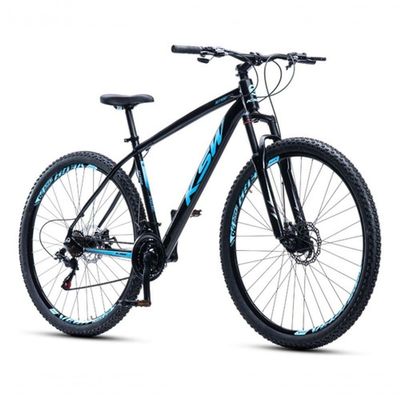 Bicicleta Aro 29 Ksw 24 Vel Alumínio Freio Disco Xlt100 Mtb Preto/azul 19