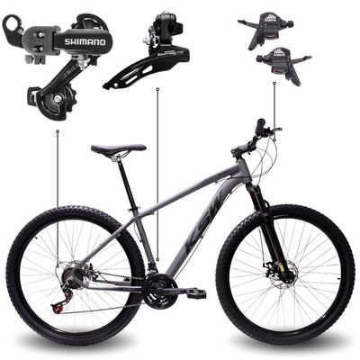 Bicicleta Aro 29 Bike Ksw Xlt Shimano Freio Hidráulico 21 Marchas Grafite Fosco -ad Pto 19