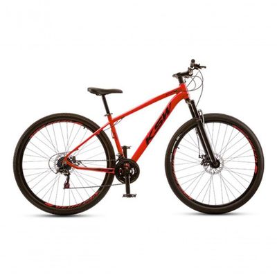 Bicicleta Aro 29 Ksw 21 Vel Shimano Alumínio Freio Disco Xlt100 Mtb Vermelho Ferrari 17