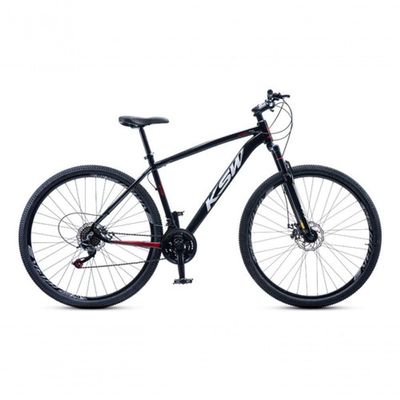 Bicicleta Aro 29 Ksw 24 Vel Alumínio Freio Disco Xlt100 Mtb Preto/vermelho/branco 17