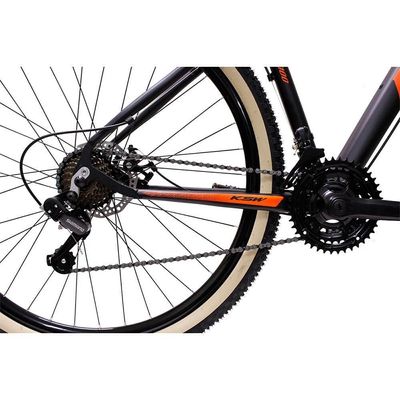 Bicicleta Aro 29 Ksw 21 Marchas Alumínio Cambio Shimano Freio A Disco Preto Fos -ad Laranja 17