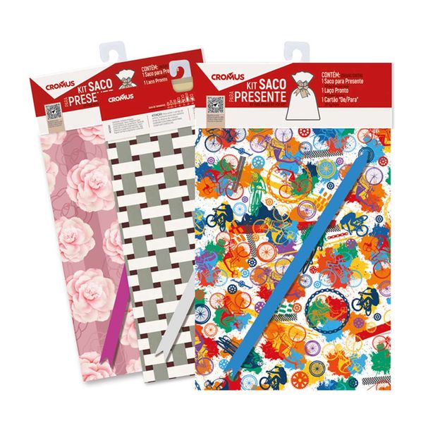 Kit Embalagem Cromus Clip Strip Estampa Feminina 35x54cm