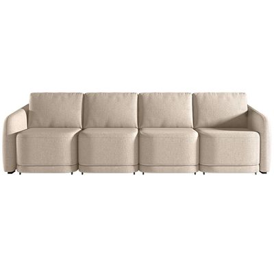 Sofá Cama para Sala de Estar 4 Lugares 316cm Montserrat K01 Linho Bege - Lyam Decor