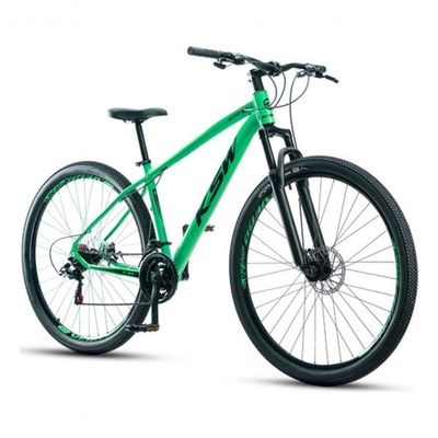 Bicicleta Aro 29 Ksw 24 Vel Shimano Alumínio Freio Disco Xlt100 Mtb Verde 19