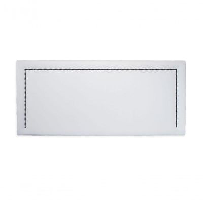 Cabeceira Casal Reta Luxo 140x60 Courino Branco - Tachas Fumê