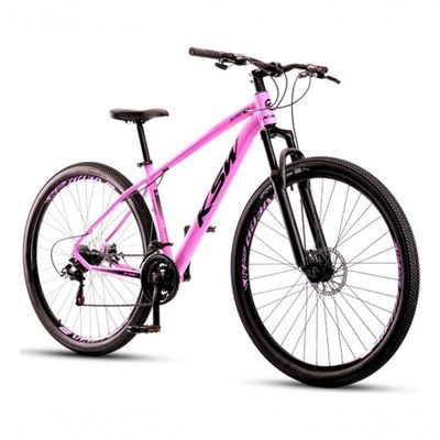 Bicicleta Aro 29 Ksw 24 Vel Shimano Alumínio Freio Disco Xlt100 Mtb Rosa 21