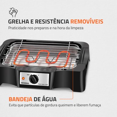 Churrasqueira Elétrica Mondial Preto 1500W CH-07 110