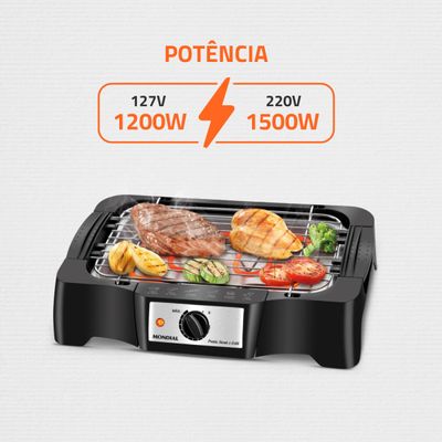 Churrasqueira Elétrica Mondial Preto 1500W CH-07 110