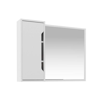 Espelheira para Banheiro BN3645 com 1 Porta Branca 80x60cm Tecnomobili