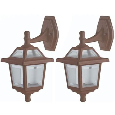 Kit 2 Arandelas Externas Vintage Marrom 1 Lâmpada Suportes Superior Pinhão 384