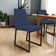 Kit 06 Cadeira Para Sala Jantar Base Aço Industrial Preto Dafne L02 Suede Azul Marinho - Lyam Decor