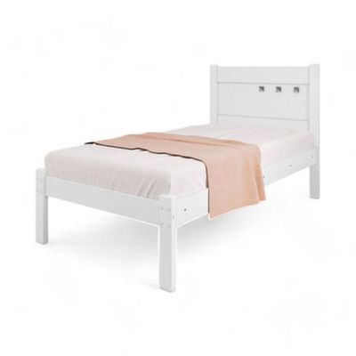 Cama Solteiro Paola Branca E Rosa
