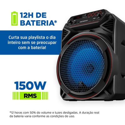 Caixa Amplificada Mondial Preto 150W RMS Bivolt CM-150 Bivolt