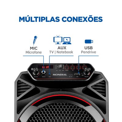 Caixa Amplificada Mondial Preto 150W RMS Bivolt CM-150 Bivolt