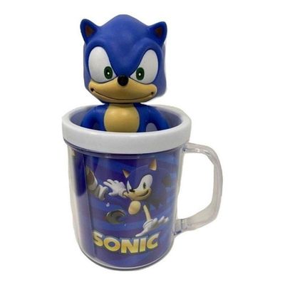 Kit Sonic The Hedgehog Caneca + Boneco 16cm