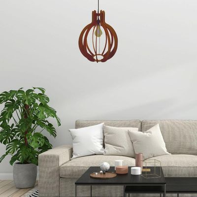 Luminária Teto Tipo Pendente Jupiter Mdf - Completa Cor: Mdf Cru