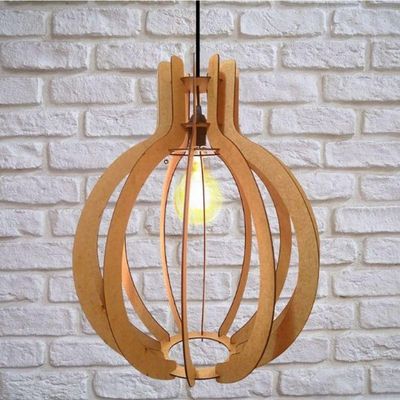 Luminária Teto Tipo Pendente Jupiter Mdf - Completa Cor: Mdf Cru